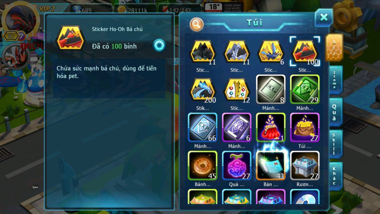 ❤️Mã số:7-sv1438-top0- 1k sách- vip7 team yêu bá chủ ngon lành nhiều pet huyền thoại