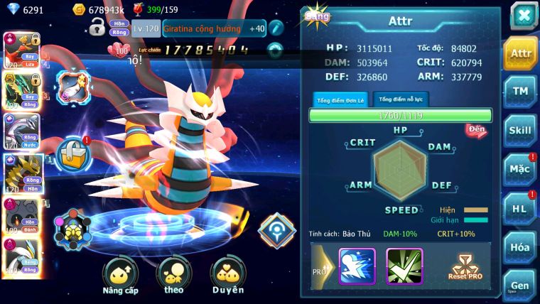 ❤️Mã số:172-sv433-top12- Hooh Cộng Hưởng Dynamax- Sét SS- Pal Ch PR GIRATINA CH SIÊU BÁ ĐẠO!- 3 TEAM NGON LÀNH FULL PET NGON CHO AE TEST