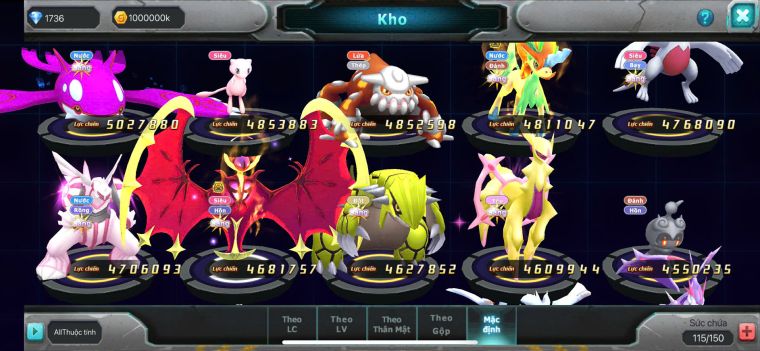 TPT181/S424/Hopa bá chủ + ho-oh dynamax + ray bc + nhiều pet bá chủ khác