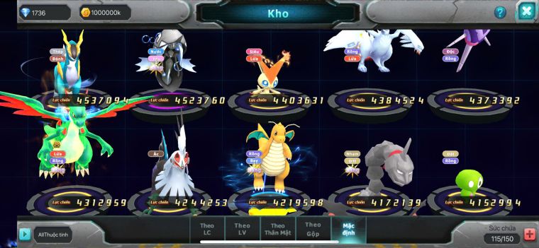 TPT181/S424/Hopa bá chủ + ho-oh dynamax + ray bc + nhiều pet bá chủ khác