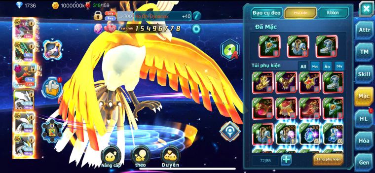 TPT181/S424/Hopa bá chủ + ho-oh dynamax + ray bc + nhiều pet bá chủ khác