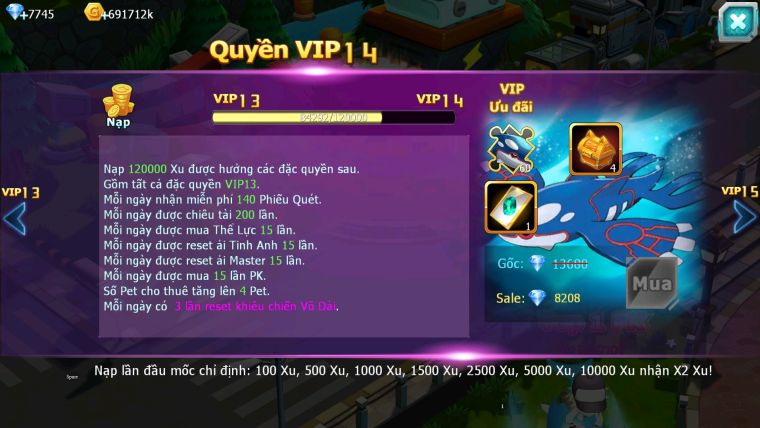 ❤️Mã số : 235-sv1444- vip13- hooh dynamax- cặp qvld bc thần gió unvoa yveltan nhiều pet huyền thoại ngon lành