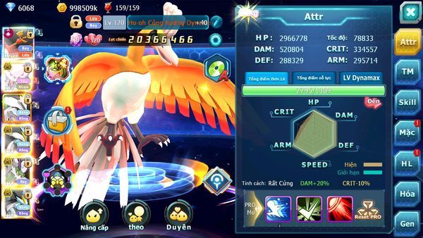 ❤️Mã số: 315-sv1219- top16- hooh cộng hưởng dynamax diancie bc unvoa wb abs chủ cặp cá bá chủ team cực ngon