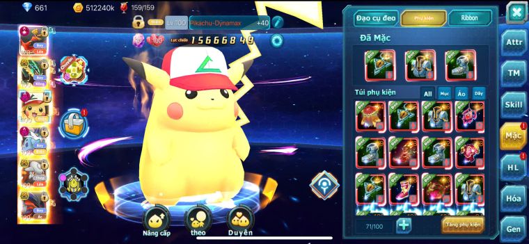 TPT212/s1124/ho-oh ch dynamax + pikachu béo dynamax + thần điện dynamax