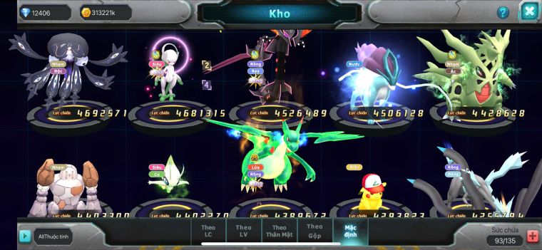 TPT236/s720/dience bc + ray bc + hooh bc + wb bc + lugia bc + nhiều pet bc khác