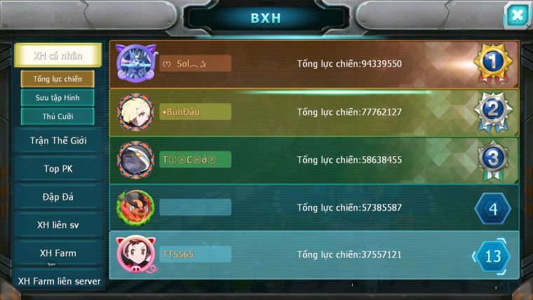 MÃ : 565- SV 1480- TOP5PK- TEAM NHAM BUILD CHUẨN NHẤT MÌNH TỪNG THẤY! TCN LV 3 SÉT HOOH- ĐỈNH !