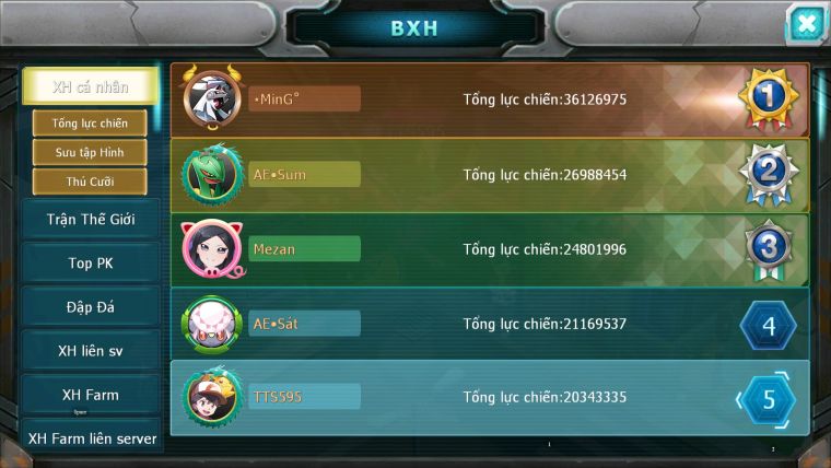 MÃ :595-SV1526- TOP4-5- HOOH DYNAMAX MEW GIAPOS BC UNVOA WB BÁ CHỦ 3 TEAM NGON LÀNH