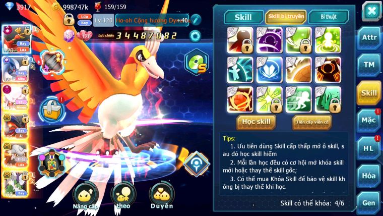 MÃ : 643- SV1155-TOP 11 HOOH CH DYNAMAX LUGIA CH FULL SS- DIANCIE DYNAMAX YVETAL BC 3 TEAM CỰC NGON BUILD CS MAX CHUẨN