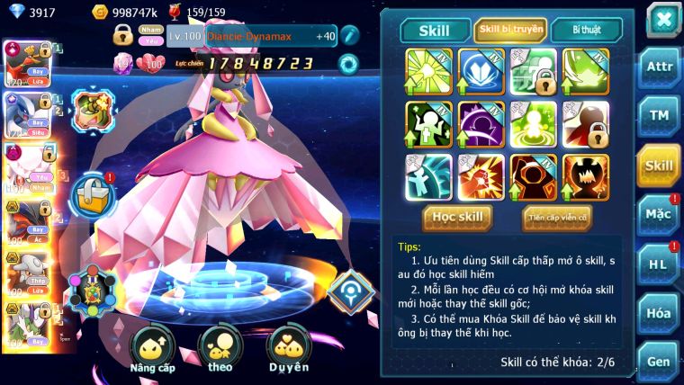 MÃ : 643- SV1155-TOP 11 HOOH CH DYNAMAX LUGIA CH FULL SS- DIANCIE DYNAMAX YVETAL BC 3 TEAM CỰC NGON BUILD CS MAX CHUẨN