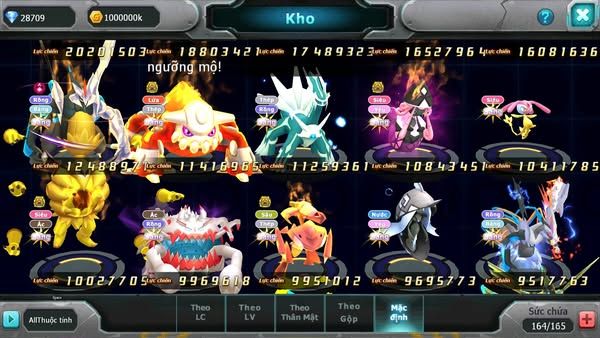 MÃ: 710-SV561- TOP3 CHAM CỤM- HOOH - DIANCIE PALKIA CỘNG HƯỞNG DYNAMAX -WB DYNAMAX HOOPA BÁ CHỦ QUÁ NGON NHIỀU PET HT BUILD CHUẨN CHAM