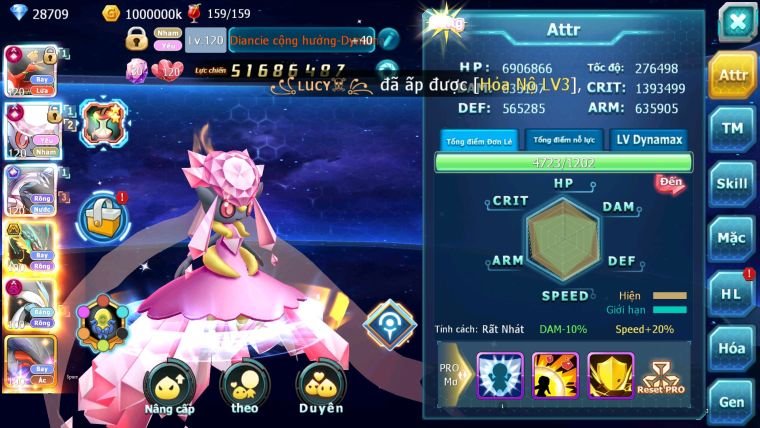 MÃ: 710-SV561- TOP3 CHAM CỤM- HOOH - DIANCIE PALKIA CỘNG HƯỞNG DYNAMAX -WB DYNAMAX HOOPA BÁ CHỦ QUÁ NGON NHIỀU PET HT BUILD CHUẨN CHAM