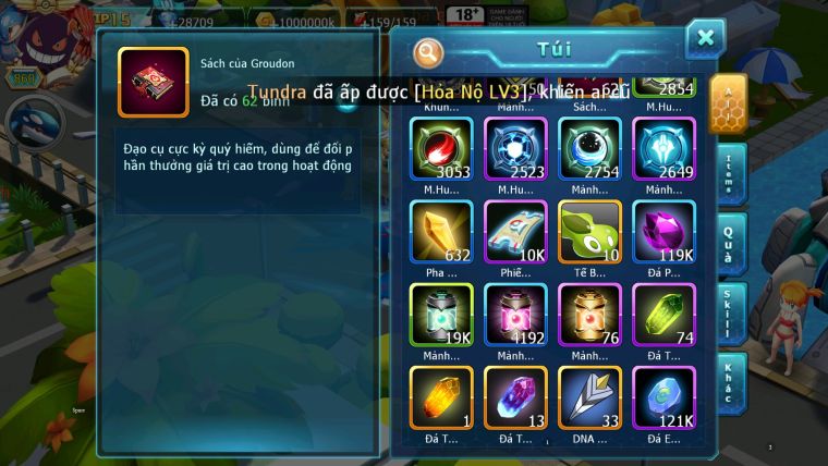 MÃ: 710-SV561- TOP3 CHAM CỤM- HOOH - DIANCIE PALKIA CỘNG HƯỞNG DYNAMAX -WB DYNAMAX HOOPA BÁ CHỦ QUÁ NGON NHIỀU PET HT BUILD CHUẨN CHAM