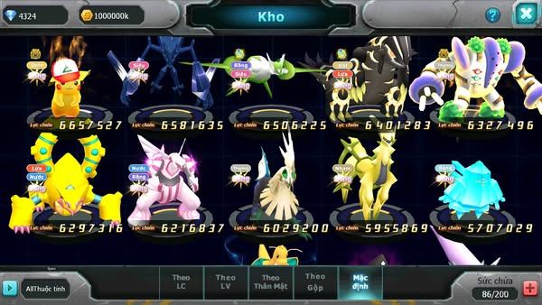 MÃ : 726-SV170-TOP13-V15- DIANCIE HOOH DYNAMAX RAYQUAZA BC- UNVOA WB BC 3 TEAM CỰC CHẤT FULL SÉT ĐỒ XỊN BUILD CỰC ĐỈNH