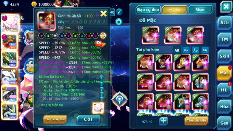 MÃ : 726-SV170-TOP13-V15- DIANCIE HOOH DYNAMAX RAYQUAZA BC- UNVOA WB BC 3 TEAM CỰC CHẤT FULL SÉT ĐỒ XỊN BUILD CỰC ĐỈNH