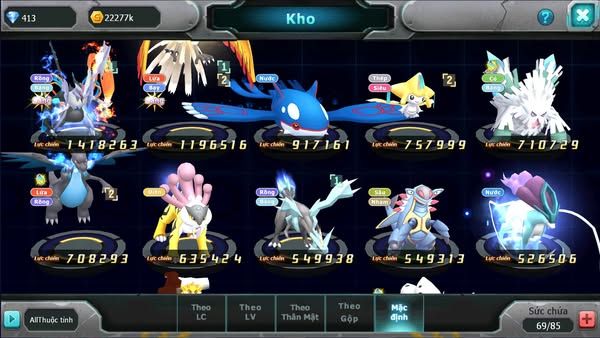 MÃ : #TTS966 - SV 1631 - TOP 15 V9 -UNVOA HOOH KYOGRE  JIRACHI ĐUA TOP PHÊ