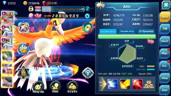 MÃ : #TTS991 - SV 1165 -TOP8-9 V15- HOOOH WB CH DYNAMAX MAX- DRAK HOOH BC FULL TEAM CHAM CHẤT