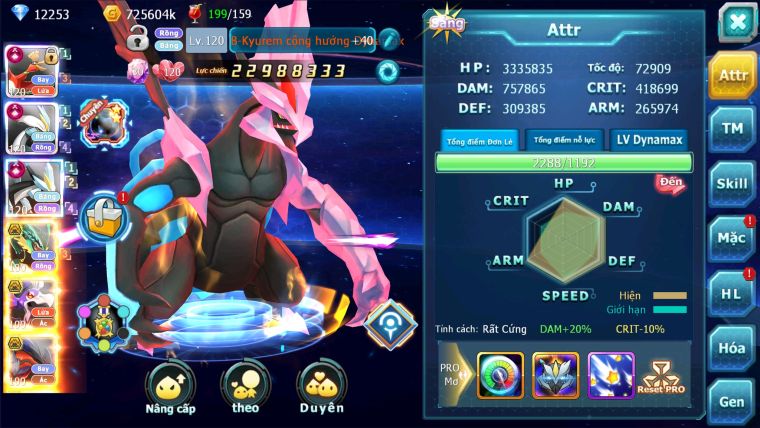 MÃ : #TTS991 - SV 1165 -TOP8-9 V15- HOOOH WB CH DYNAMAX MAX- DRAK HOOH BC FULL TEAM CHAM CHẤT