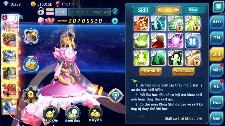MÃ : #TTS1020 - SV 1341 - TOP 18- 800 SÁHC- DIANCIE CH DYNAMAX HOOH BC FULL TEAM  NHAM