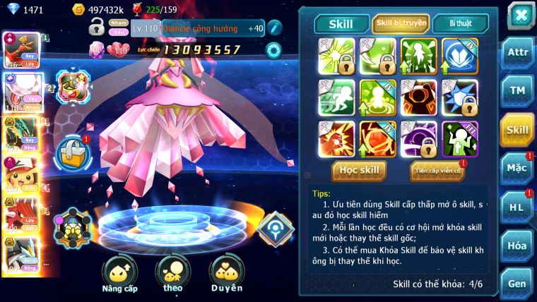MÃ : #TTS1200 - SV 1245 - TOP 22- HOOH CH DYNAMX FULL SS DIANCIE CH FULL SÉT HH 3 TEAM CỰC CHẤT