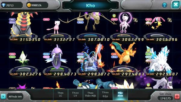 MÃ : #TTS1202 - SV 1172 -TOP 10 V15- 70K KC - HOOH CH DYNAMX FULL SS  RAY DYNAMAX HOOH CH FULL HH HETRAN CH HOOPA BC DRAK HH BC 3 TEAM NGON
