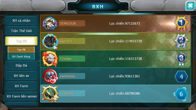 MÃ : #TTS1243 - SV 916 - TOP 6 - 19K KC- HOOH CH DYNAMAX YVETAL BC BTAA BC QUÁ NGON TEAM LỬA QUÁ NGON