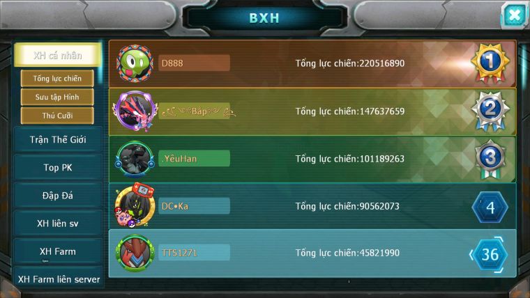 MÃ : #TTS1271 - SV 1370 - TOP36 -V12- HOOH CH DYNAMAX 140K  SP -YVETAL BC THẦN GIÓ BC QVLD BC