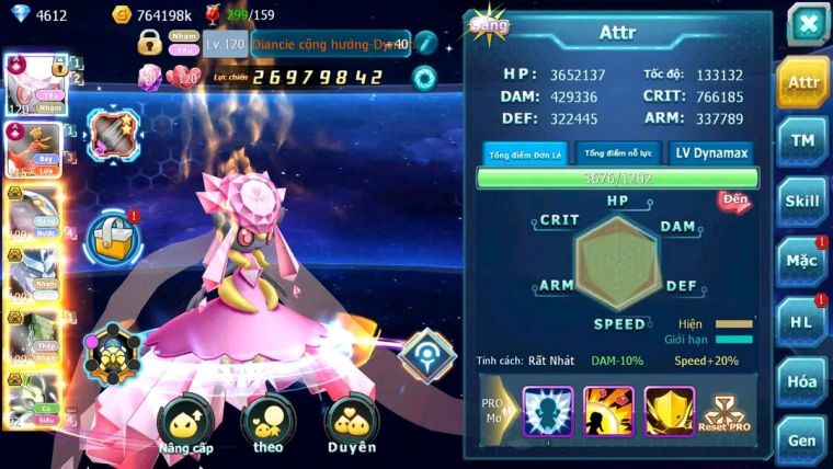 MÃ ; #TTS1292 - SV 1368 - TOP 27 - DIANCIE CỘNG HƯỞNG DYNAMAX HOOH CỘNG HƯỞNG DYNAMAX CẶP CÁ BC QUÁ NGON