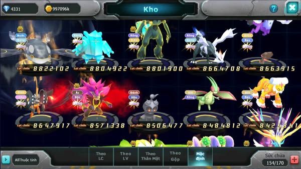 MÃ : #TTS1417 - SV 276 - V16 - TOP4 ALL- HOOH CỘNG HƯỞNG DYNAMAX - WHITE CỘNG HƯỞNG DYNAMAX  DIANCIE CỘNG HƯỞNG DYNAMAX RAY DYNAMAX QUÁ NGON