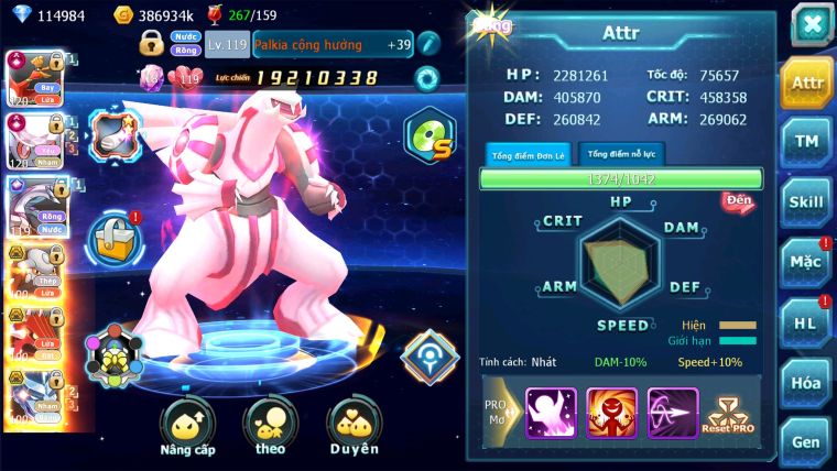 MÃ : #TTS1426 - SV 945 - TOP 9-V13 - DƯ 114K KC- HOOH DIANCIE PALKIA CỘNG HƯỞNG DYNAMAX 3 TEAM CỰC CHẤT