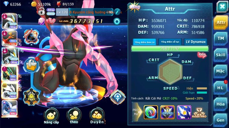 MÃ : #TTS1450 - SV 636 - TOP2-3 CHAM - TOP2 -WB CH DYANMAX HOOH CH DYNAMAX RAY DYNAMAX UNVOA BÁ CHỦ  LUGIA CH ULTRA SUN CỰC CHẤT