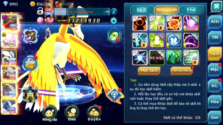 MÃ : #TTS1481 - SV 619 - HOOH DYNAMAX DIANCIE BC UNVOA HENTRAN BC QVBC BC NHIỀU PET HT