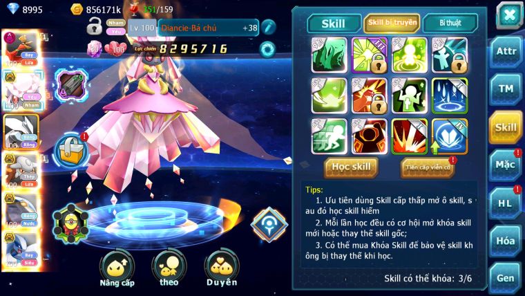 MÃ : #TTS1481 - SV 619 - HOOH DYNAMAX DIANCIE BC UNVOA HENTRAN BC QVBC BC NHIỀU PET HT