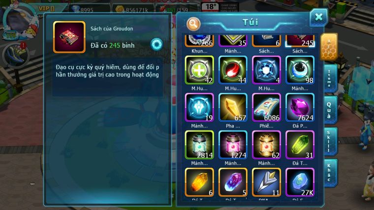 MÃ : #TTS1481 - SV 619 - HOOH DYNAMAX DIANCIE BC UNVOA HENTRAN BC QVBC BC NHIỀU PET HT