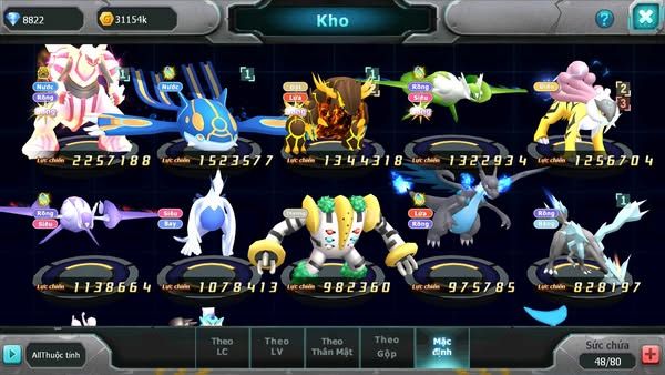 MÃ : #TTS1480 - SV 1641 - TOP18 - PALKIA BC  KYOGRE QVLD TEAM NƯỚC