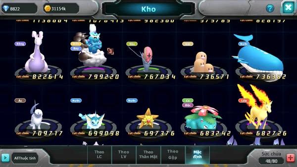 MÃ : #TTS1480 - SV 1641 - TOP18 - PALKIA BC  KYOGRE QVLD TEAM NƯỚC