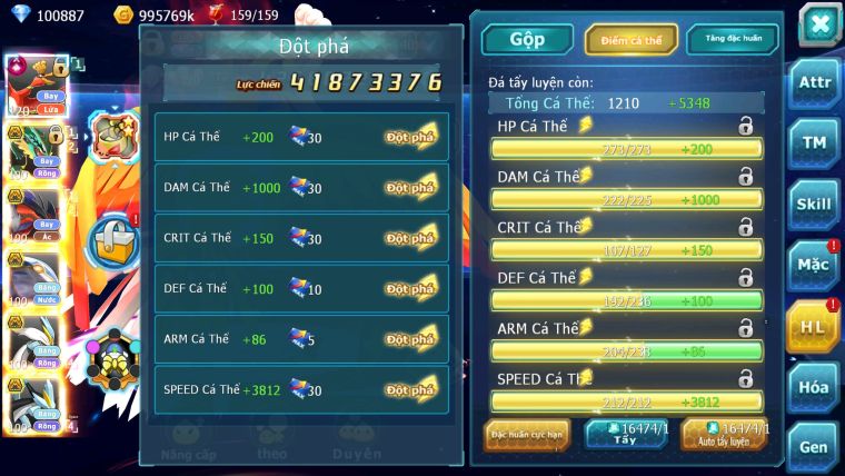 MÃ : #TTS1478 - SV 948 - TOP9 - HOOH CH DYNAMAX DƯ 100K KC RAY BC YVETAL BC  CẶP CÁ BC BUILD MAX LỆCH
