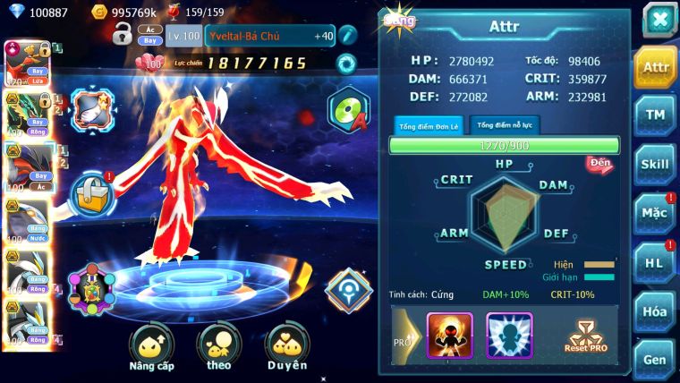 MÃ : #TTS1478 - SV 948 - TOP9 - HOOH CH DYNAMAX DƯ 100K KC RAY BC YVETAL BC  CẶP CÁ BC BUILD MAX LỆCH