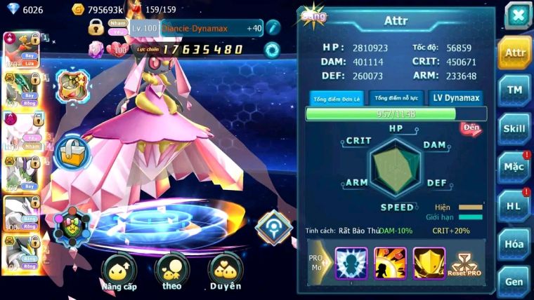 MÃ : #TTS1490 - SV 1117 - TOP 11 - HOOH CH DYNAMAX RAY BC DIANCIE DYNAMAX THẦN GIÓ BC UNVOA WB BC NHIỀU PET HT  NGON