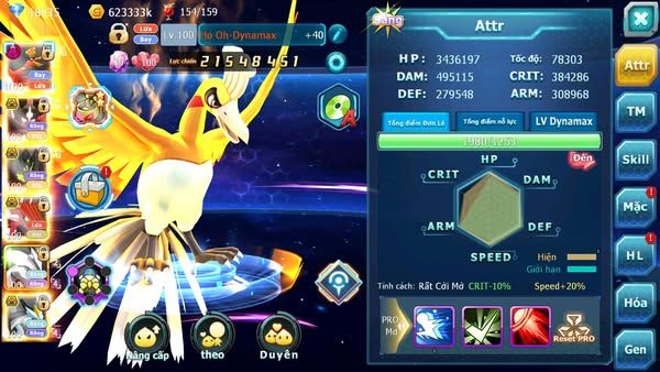 MÃ : #TTS1706 - SV 1173 - TOP10 - HOOH DYNAMAX CẶP Z BÁ CHỦ 10TR ATM - FULL SS CỰC NGON