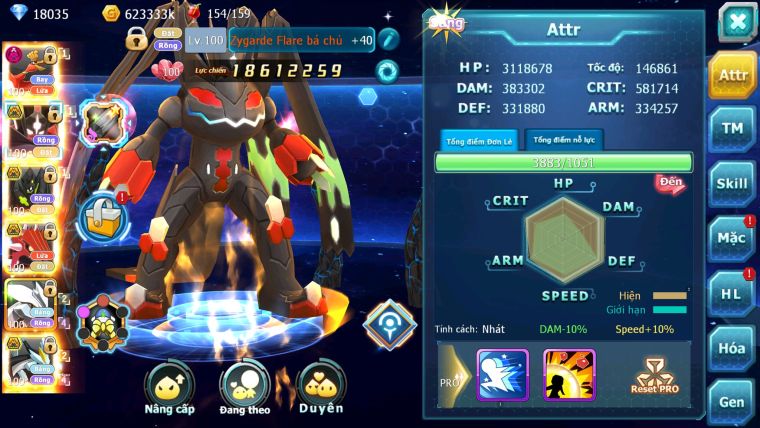 MÃ : #TTS1706 - SV 1173 - TOP10 - HOOH DYNAMAX CẶP Z BÁ CHỦ 10TR ATM - FULL SS CỰC NGON