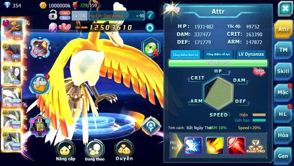 MÃ : #TTS1738 - SV1530 - V14 - TOP50 - HOOH DYNAMAX YVETAL BÁ CHỦ THẦN GIÓ  UNVOA WB BÁ CHỦ
