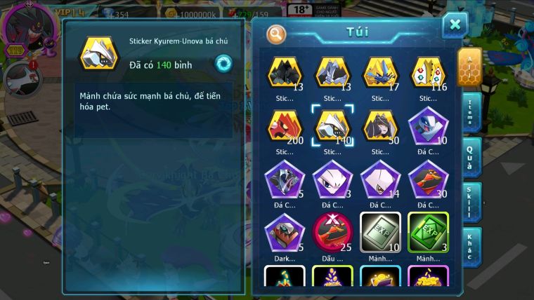 MÃ : #TTS1738 - SV1530 - V14 - TOP50 - HOOH DYNAMAX YVETAL BÁ CHỦ THẦN GIÓ  UNVOA WB BÁ CHỦ