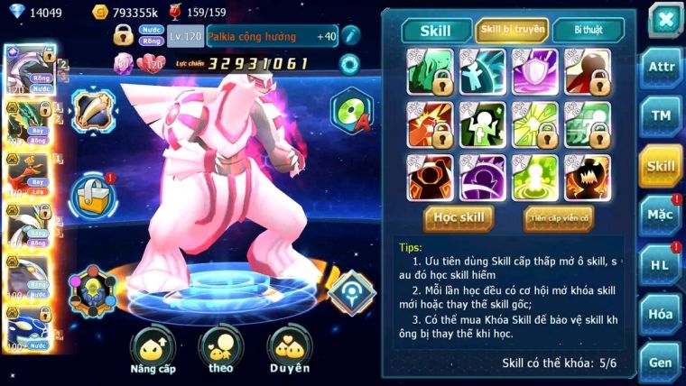 MÃ : #TTS1744 - SV1057 - TOP12 - PALKIA CỘNG HƯỞNG  TEAM BAY BÁ CHỦ QUÁ NGON CẶP CÁ BÁ CHỦ