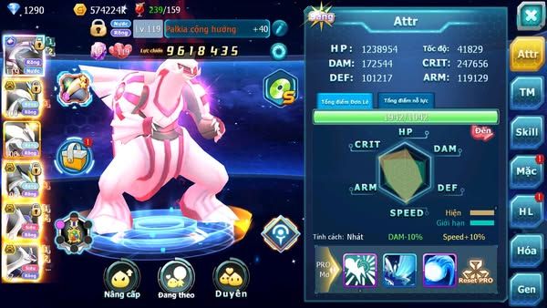 MÃ : #TTS1765 - SV1546 -V11- PALKIA CỘNG HƯỞNG FULL SS CỰC CHẤT CẶP LATI UNVOA WB BÁ CHỦ