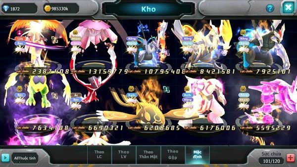 MÃ : #tTS1768 -SV1219- TOP 19 - V12 - HOOH CH DYNAMAX DIANCIE BC UNVOA WB BC  THẦN GIÓ BC KYOGRE BÁ CHỦ PAL BÁ CHỦ