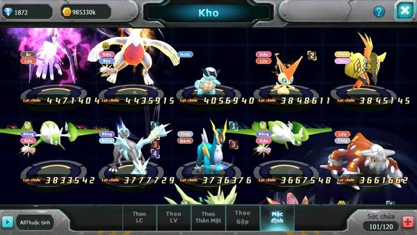 MÃ : #tTS1768 -SV1219- TOP 19 - V12 - HOOH CH DYNAMAX DIANCIE BC UNVOA WB BC  THẦN GIÓ BC KYOGRE BÁ CHỦ PAL BÁ CHỦ