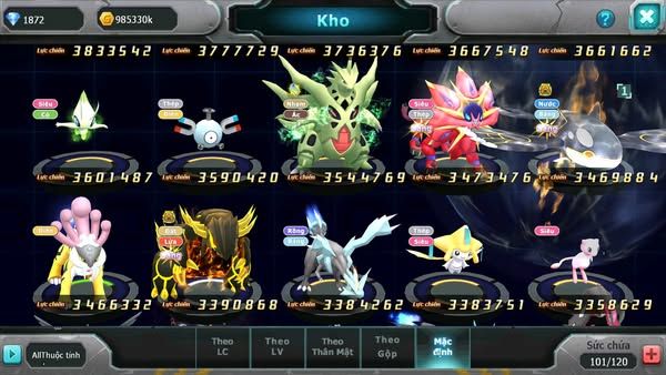 MÃ : #tTS1768 -SV1219- TOP 19 - V12 - HOOH CH DYNAMAX DIANCIE BC UNVOA WB BC  THẦN GIÓ BC KYOGRE BÁ CHỦ PAL BÁ CHỦ