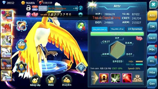MÃ : #TTS1767 - SV 1494 - TOP23 - V12 - HOOH DYNAMAX FULL TRỤ- CÓ FULL SS- QVLD BÁ CHỦ THẦN GIÓ BC QUÁ NGON