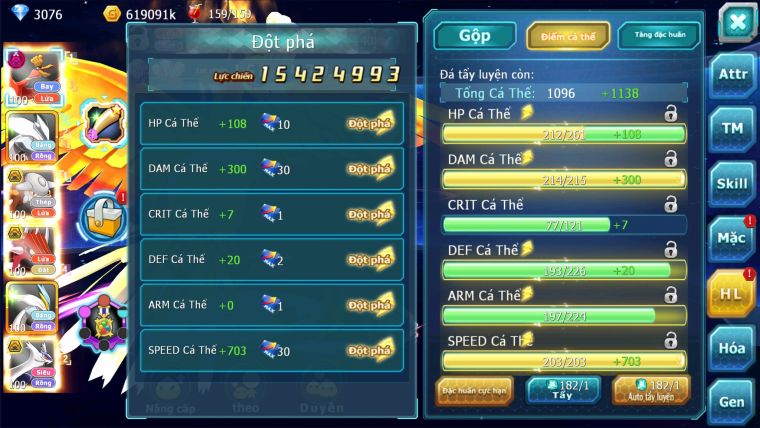 MÃ : #TTS1791 - SV1189 - TOP 37 -V5- HOOH DYNAMAX BUILD LỆCH  UNVOA CẶP LATI 2 TEAM NGON