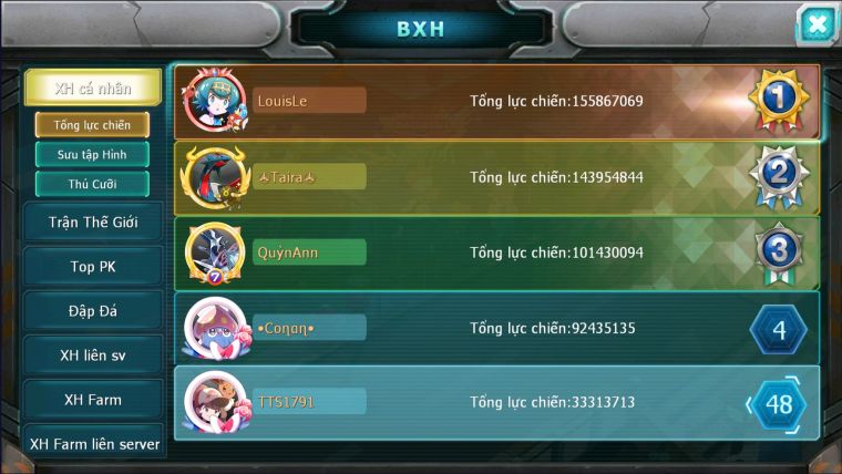 MÃ : #TTS1791 - SV1189 - TOP 37 -V5- HOOH DYNAMAX BUILD LỆCH  UNVOA CẶP LATI 2 TEAM NGON